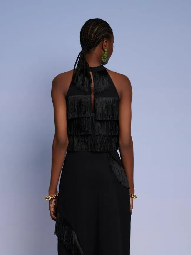Womenswear Ghospell Winnie Fringe Top Coal Black Sister Jane Womenswear Ghospell Winnie Fringe Top Coal Black Sister Jane