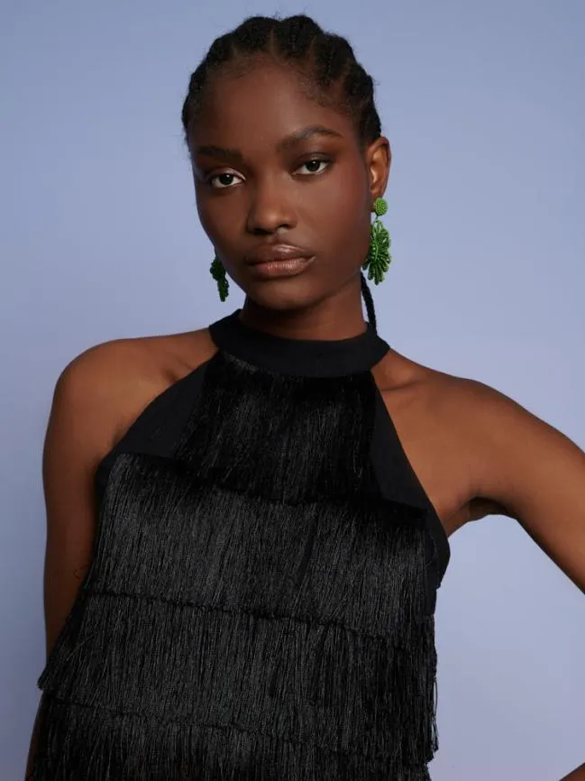 Womenswear Ghospell Winnie Fringe Top Coal Black Sister Jane Womenswear Ghospell Winnie Fringe Top Coal Black Sister Jane