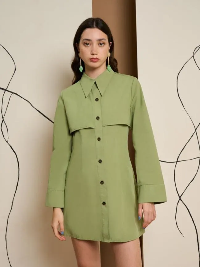 Womenswear Ghospell Zola Storm Flap Dress Lime Punch Sister Jane