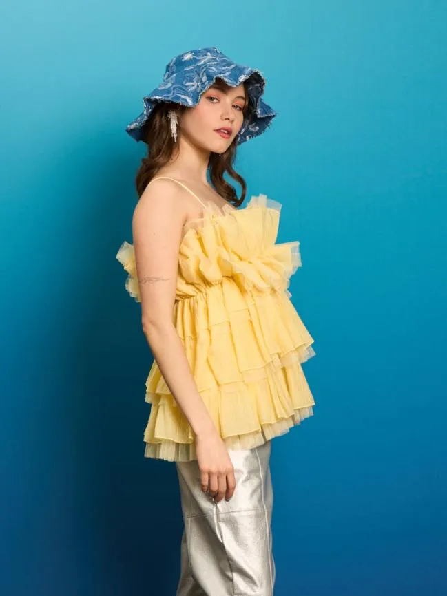 Womenswear Koi Ruffle Cami Top Pale Yellow Sister Jane Womenswear Koi Ruffle Cami Top Pale Yellow Sister Jane