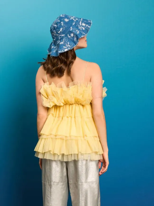 Womenswear Koi Ruffle Cami Top Pale Yellow Sister Jane Womenswear Koi Ruffle Cami Top Pale Yellow Sister Jane