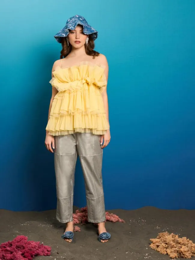 Womenswear Koi Ruffle Cami Top Pale Yellow Sister Jane Womenswear Koi Ruffle Cami Top Pale Yellow Sister Jane