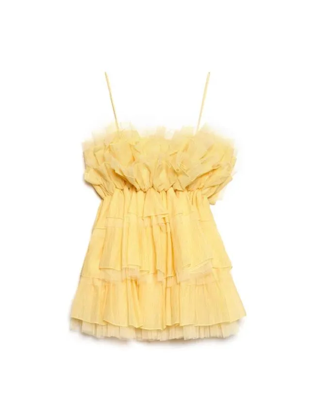 Womenswear Koi Ruffle Cami Top Pale Yellow Sister Jane Womenswear Koi Ruffle Cami Top Pale Yellow Sister Jane