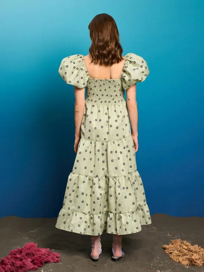 Womenswear Pompano Jacquard Midi Dress Sage Green Sister Jane Womenswear Pompano Jacquard Midi Dress Sage Green Sister Jane