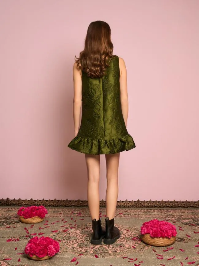 Womenswear Priya Jacquard Mini Dress Treetop Green Sister Jane Womenswear Priya Jacquard Mini Dress Treetop Green Sister Jane