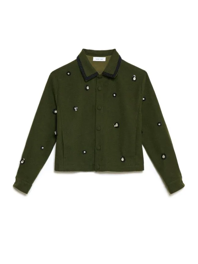 Womenswear Reya Embellished Jacket Deep Forest Sister Jane Womenswear Reya Embellished Jacket Deep Forest Sister Jane