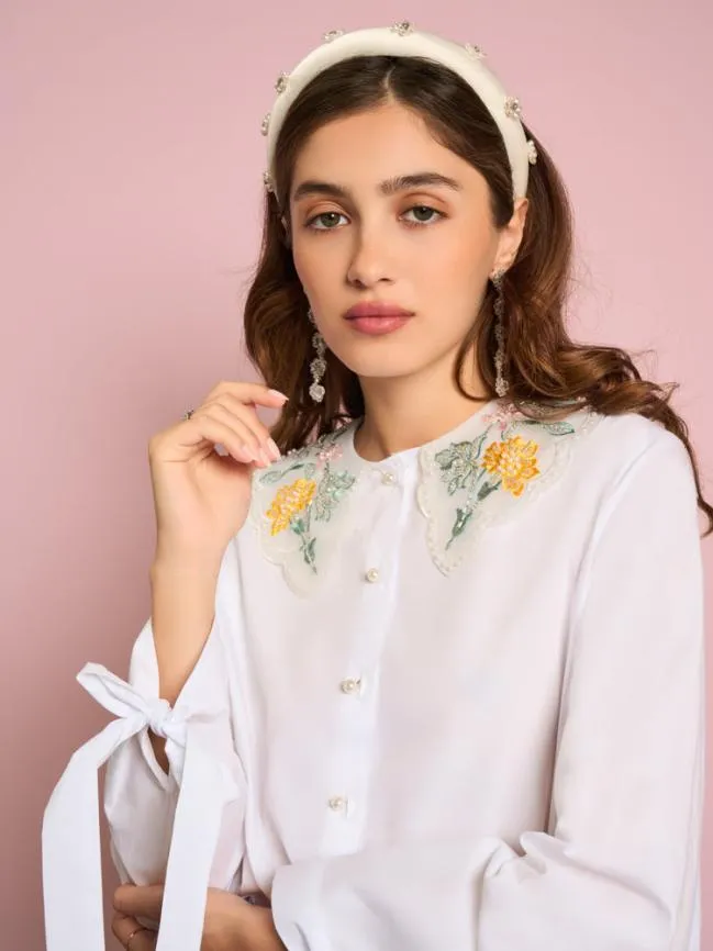 Womenswear Sundar Embellished Shirt Brilliant White Sister Jane Womenswear Sundar Embellished Shirt Brilliant White Sister Jane