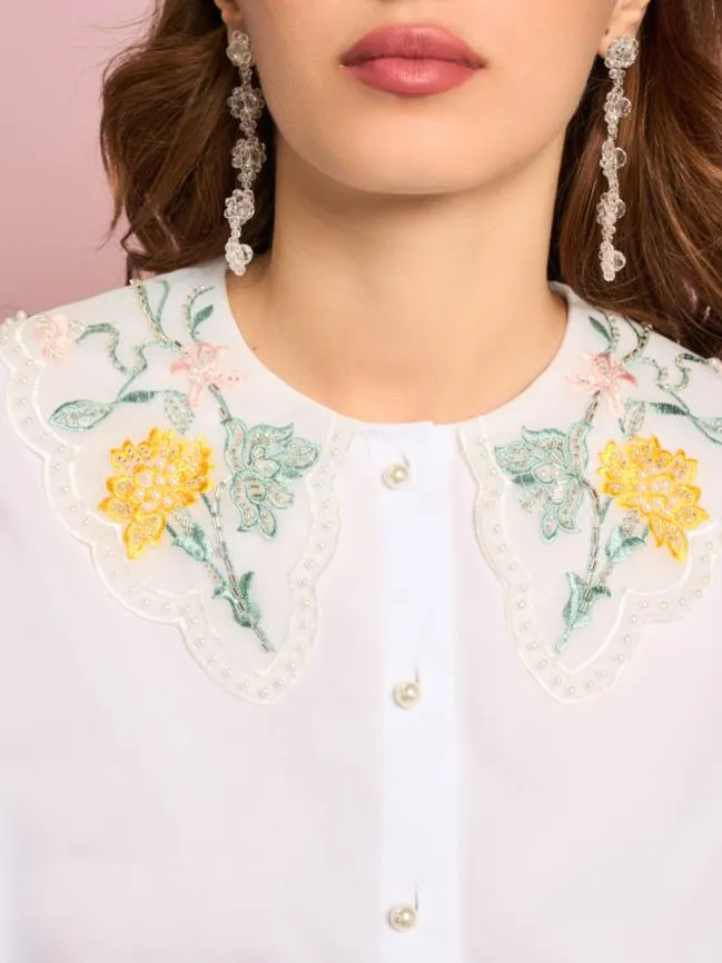 Womenswear Sundar Embellished Shirt Brilliant White Sister Jane Womenswear Sundar Embellished Shirt Brilliant White Sister Jane
