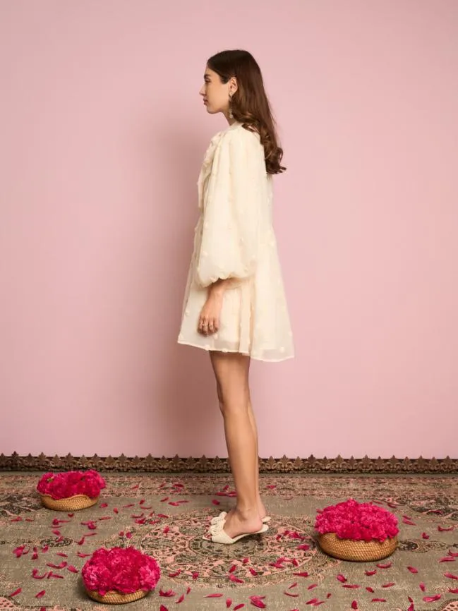 Womenswear Sunstone Bow Mini Dress Pearled Cream Sister Jane Womenswear Sunstone Bow Mini Dress Pearled Cream Sister Jane