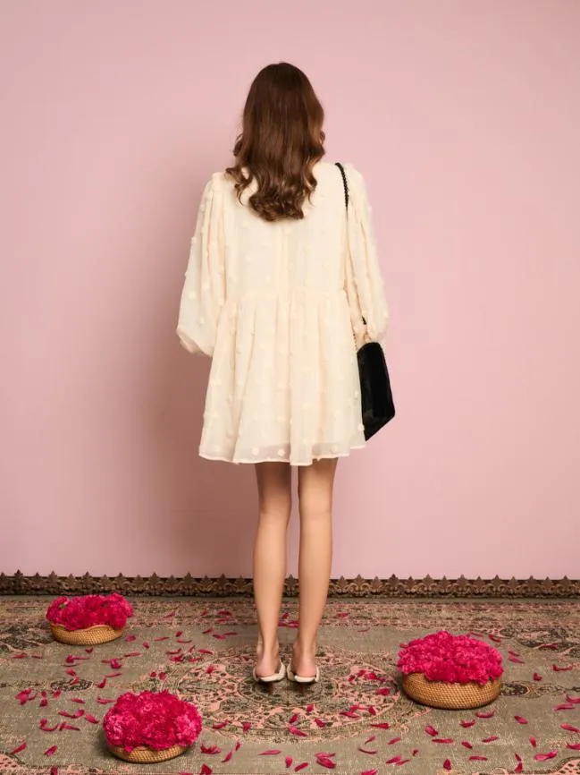 Womenswear Sunstone Bow Mini Dress Pearled Cream Sister Jane Womenswear Sunstone Bow Mini Dress Pearled Cream Sister Jane
