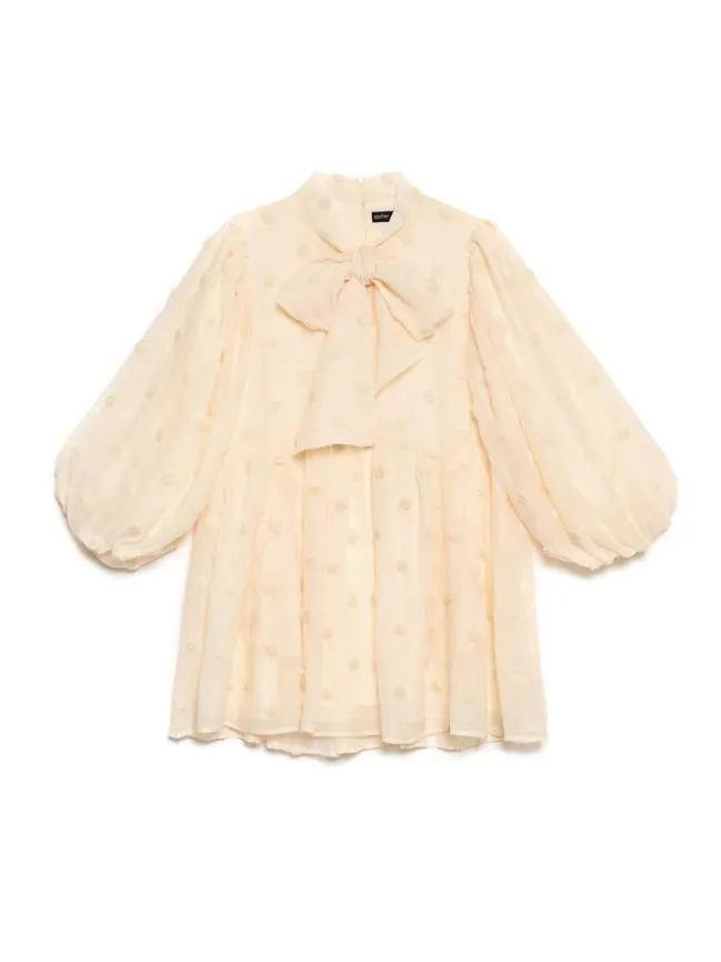 Womenswear Sunstone Bow Mini Dress Pearled Cream Sister Jane Womenswear Sunstone Bow Mini Dress Pearled Cream Sister Jane