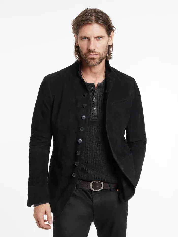WOODWARD MULTIBUTTON JACKET Black Men John Varvatos Leather Jackets