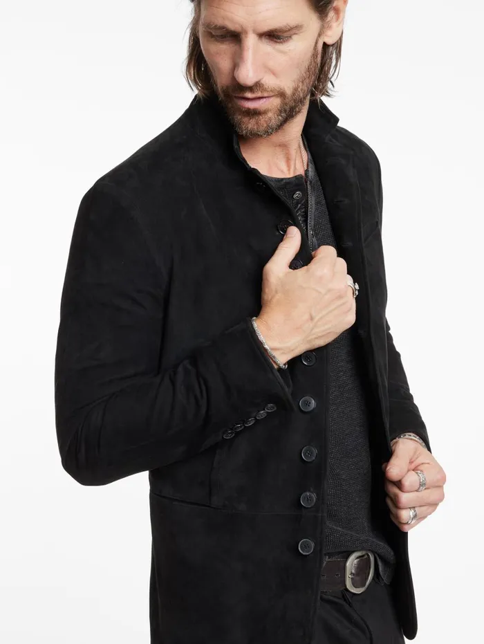 WOODWARD MULTIBUTTON JACKET Black Men John Varvatos Leather Jackets