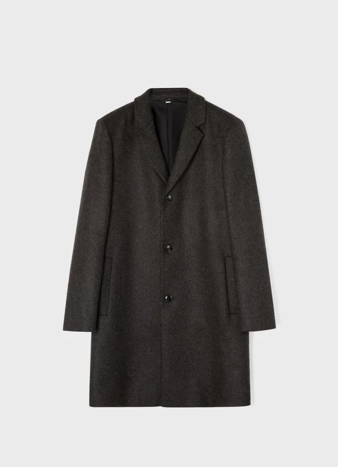 Wool Cashmere Overcoat Charcoal Melange Men SUNSPEL Jackets and Coats