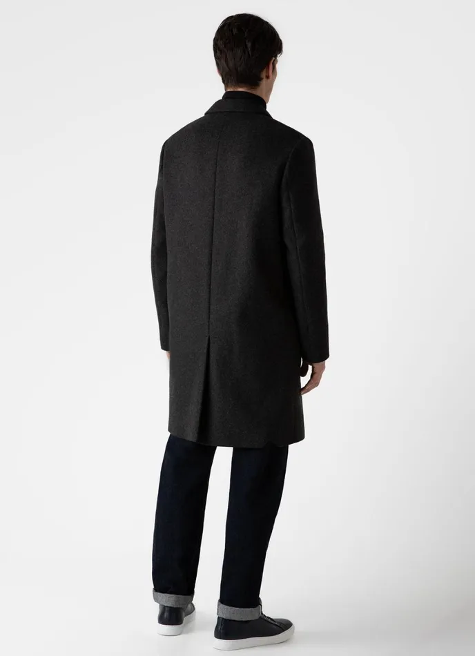 Wool Cashmere Overcoat Charcoal Melange Men SUNSPEL Jackets and Coats