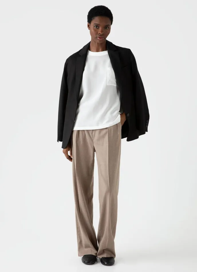 Woven Silk Tshirt Ecru Women SUNSPEL Tshirts and Tops