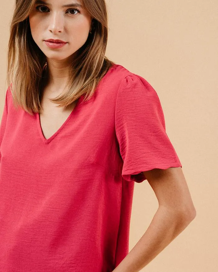 WOVEN TOP PIVOINE MAGIQUE Shop Grace and Mila ShortSleeves Tshirts
