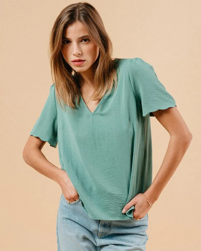 WOVEN TOP PIVOINE MAGIQUE Shop Grace and Mila ShortSleeves Tshirts