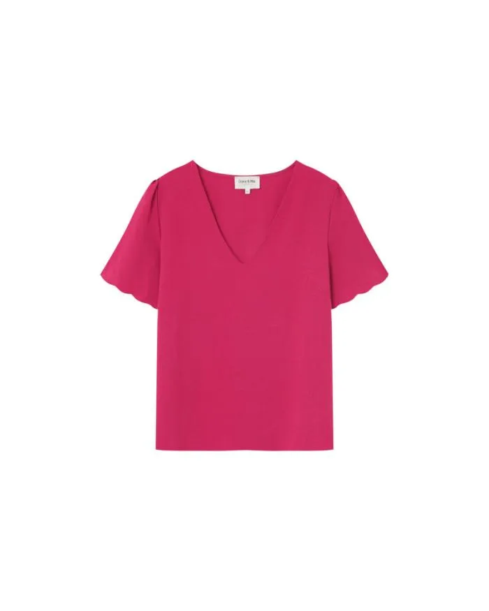 WOVEN TOP PIVOINE MAGIQUE Shop Grace and Mila ShortSleeves Tshirts
