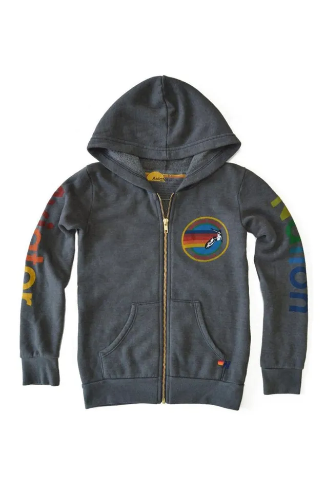 Zip Hoodie 8211 Vintage Charcoal Kids Aviator Nation Hoodies