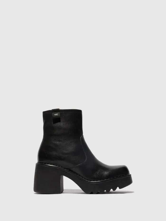 Zip Up Ankle Boots MOGE250FLY BLACK Women Fly London Ankle Boots