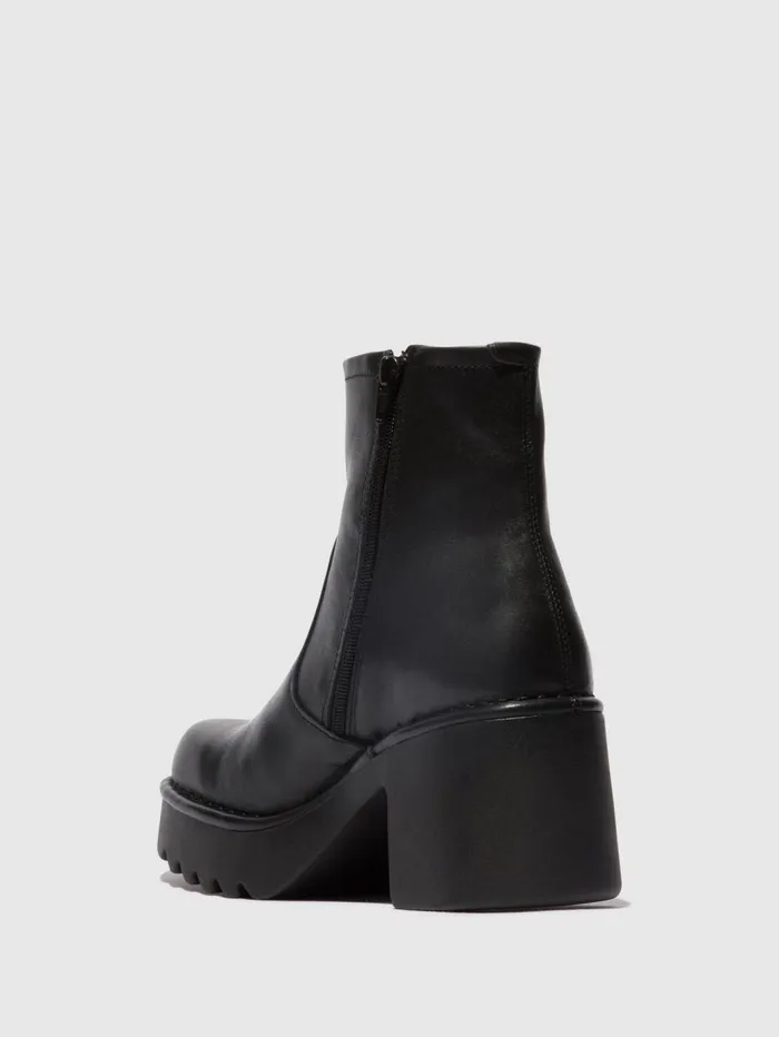 Zip Up Ankle Boots MOGE250FLY BLACK Women Fly London Ankle Boots