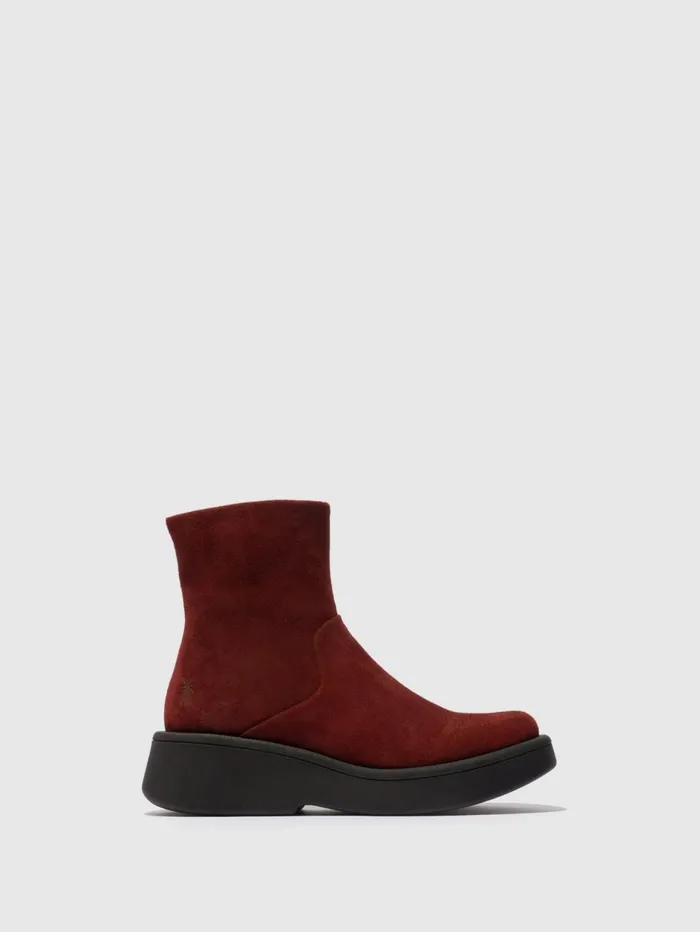 Zip Up Ankle Boots MOLN155FLY OXBLOOD Women Fly London Ankle Boots