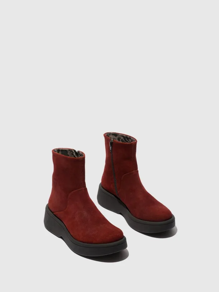 Zip Up Ankle Boots MOLN155FLY OXBLOOD Women Fly London Ankle Boots