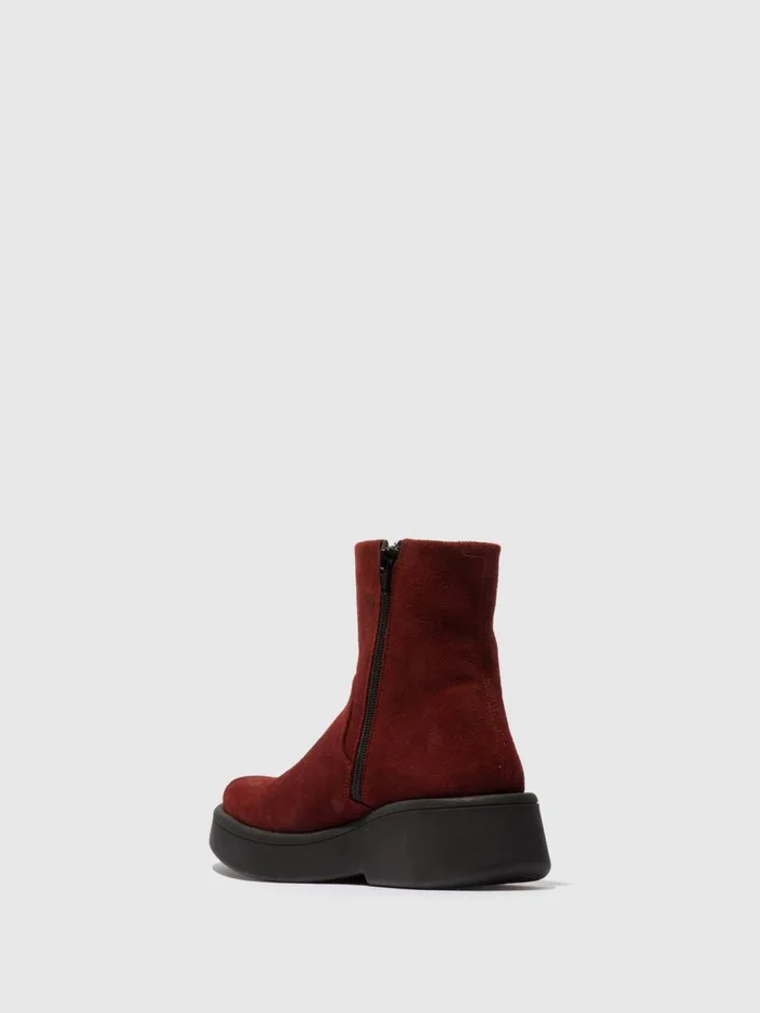 Zip Up Ankle Boots MOLN155FLY OXBLOOD Women Fly London Ankle Boots