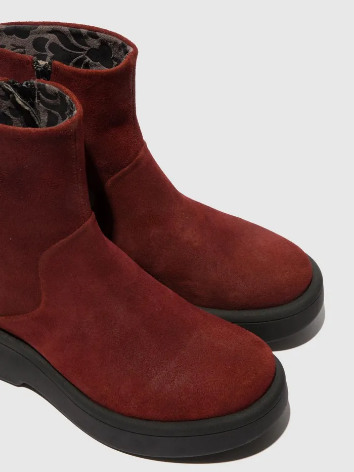 Zip Up Ankle Boots MOLN155FLY OXBLOOD Women Fly London Ankle Boots