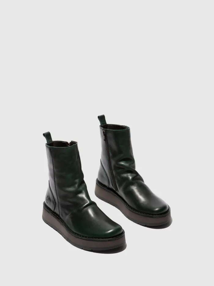 Zip Up Ankle Boots RENO053FLY RUG PETROL Women Fly London Ankle Boots