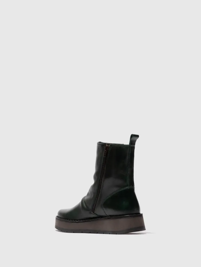 Zip Up Ankle Boots RENO053FLY RUG PETROL Women Fly London Ankle Boots