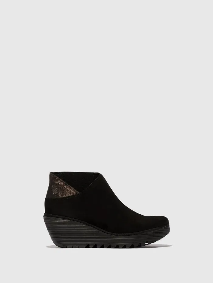 Zip Up Ankle Boots YEGO400FLY BLACKGRAPHITE Women Fly London Ankle Boots