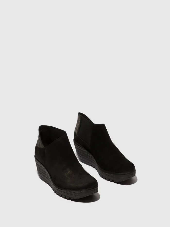 Zip Up Ankle Boots YEGO400FLY BLACKGRAPHITE Women Fly London Ankle Boots