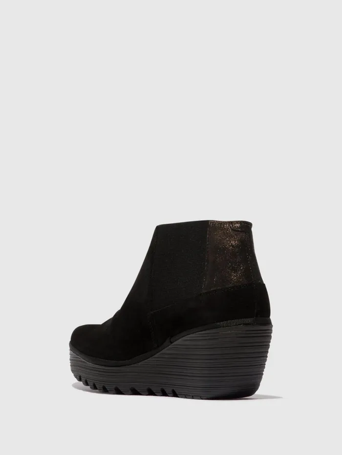 Zip Up Ankle Boots YEGO400FLY BLACKGRAPHITE Women Fly London Ankle Boots