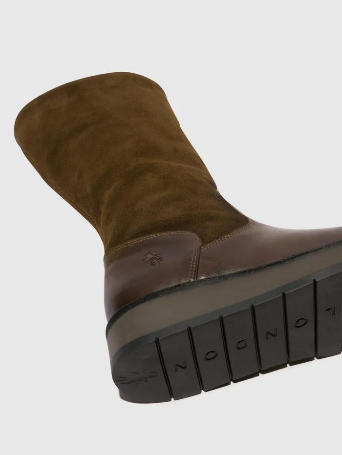 Zip Up Boots RULA083FLY OLIVESLUDGE ORANGE Women Fly London Boots